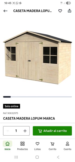 Caseta de madera para jardín