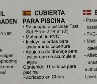 Cubierta/Lona para Piscina