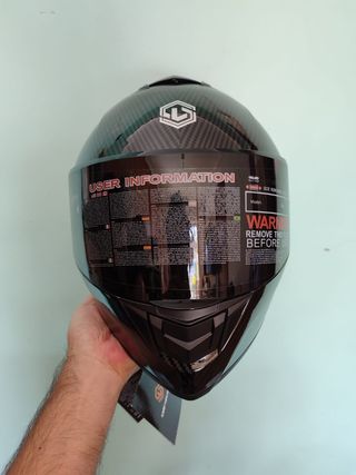 Casco Moto Integral Talla S Negro Pintura Carbono