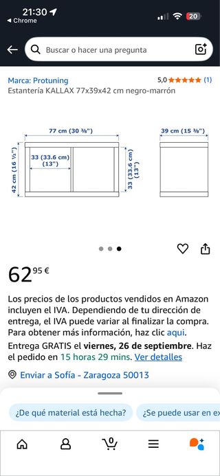 Kallax Ikea 2 huecos + cajas 