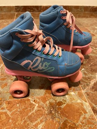Patines Artísticos Azules y Rosas