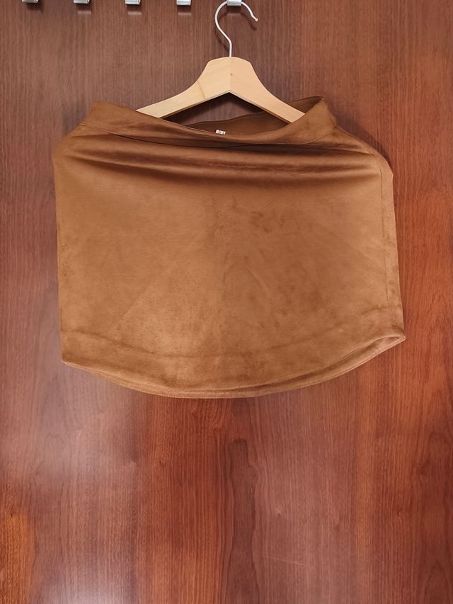 Falda de ante marrón