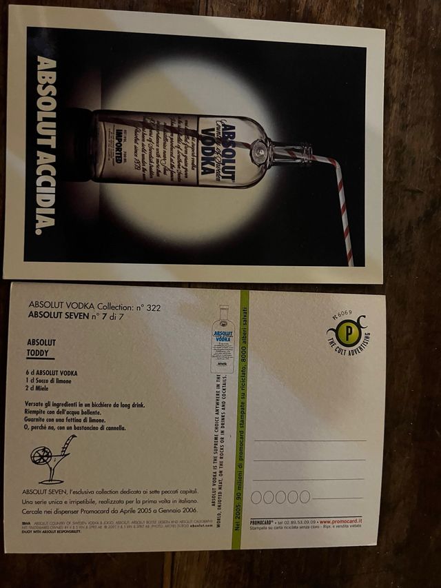 Cartolina Absolut Accidia - Absolut Seven