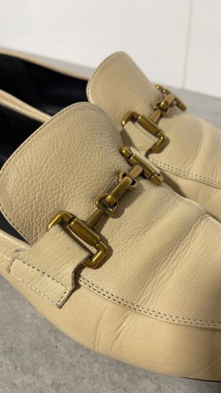 Mocasines Piel Beige Massimo Dutti