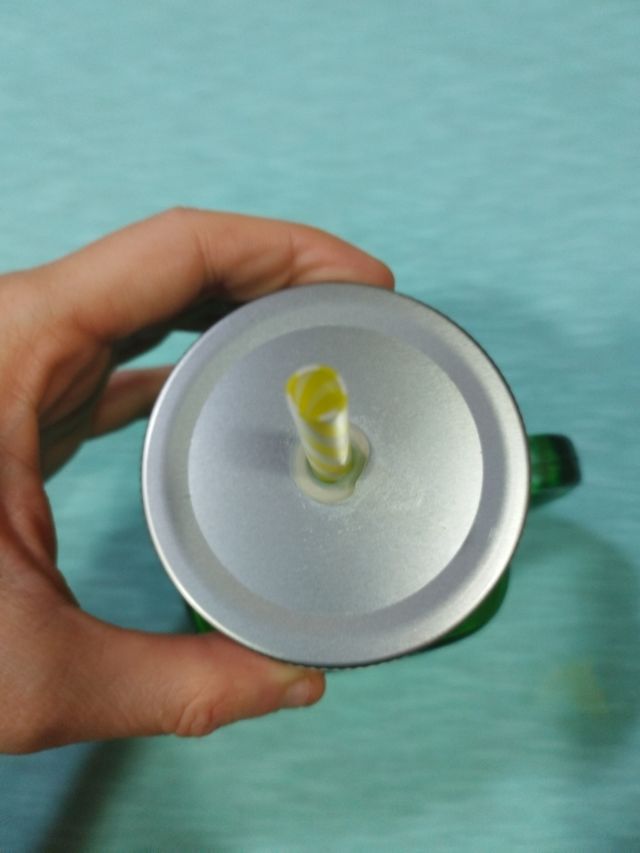 Vaso de Vidrio con Tapa y Pajita Nuevo sin usar