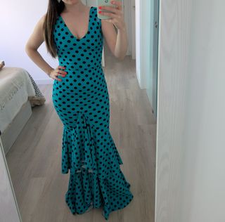 Traje Flamenca Verde Lunares