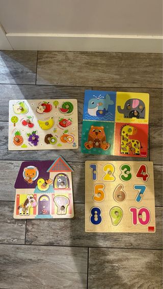 Lote Puzzles Madera Infantil