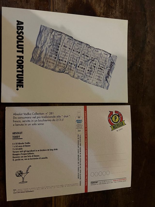 Cartolina Absolut Fortune