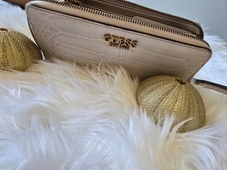 Monedero Guess Beige Cocodrilo