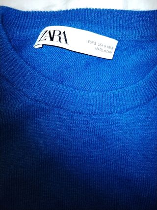 Jersey cropped Zara Azulón Talla S