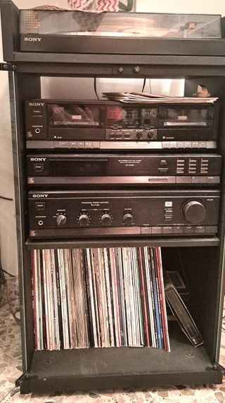 Equipo Vintage Sony + Altavoces JVC + Mueble