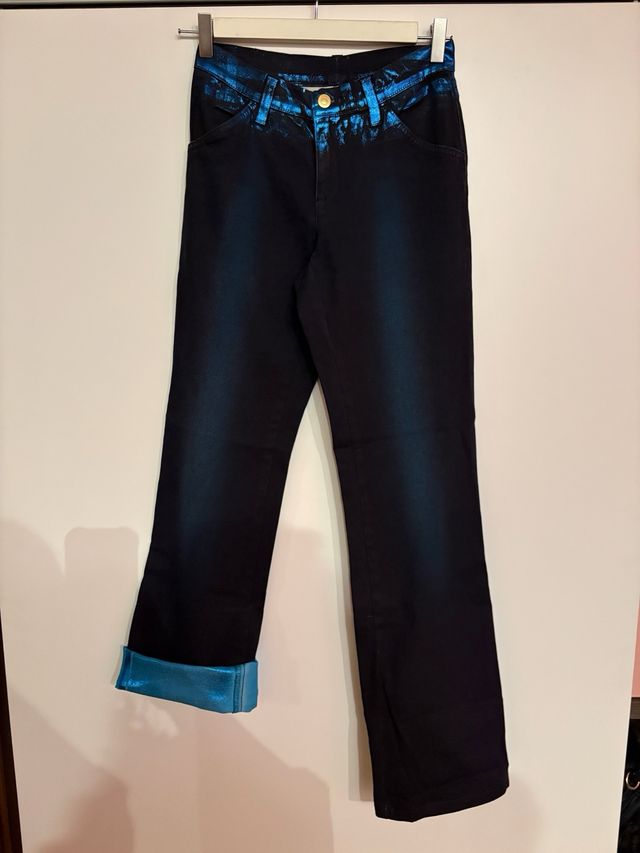 Pantalones rectos metalizados PianuraStudio