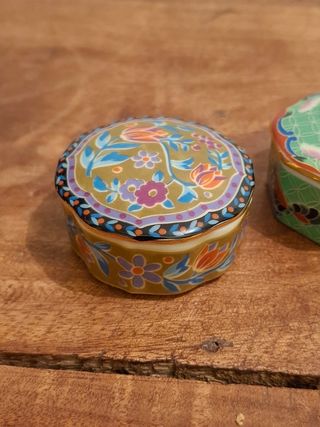 Pareja cajitas de porcelana Takahashi japonesa