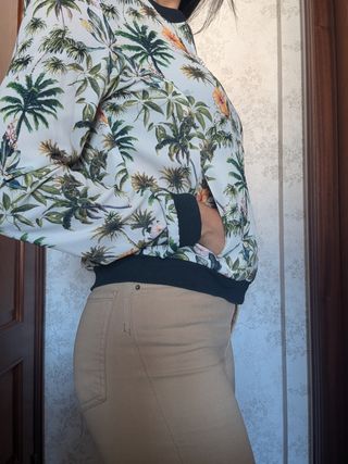 Chaqueta Bomber Estampada Palmeras