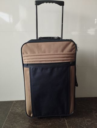 Maleta de cabina + neceser zapatos beige/azul