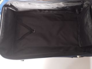 Maleta de cabina + neceser zapatos beige/azul