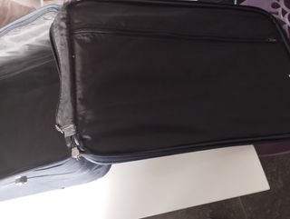 Maleta de cabina + neceser zapatos beige/azul