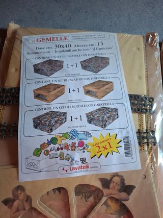 Set 4 pezzi (2 confezioni) box grandi plastificate