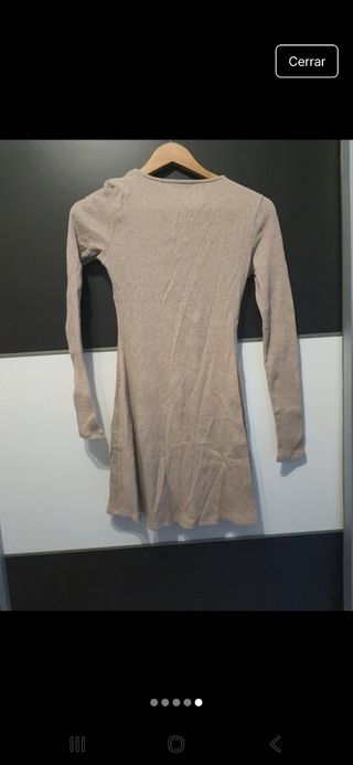 Vestido beige manga larga