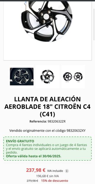 Llantas 18” Citroën C4