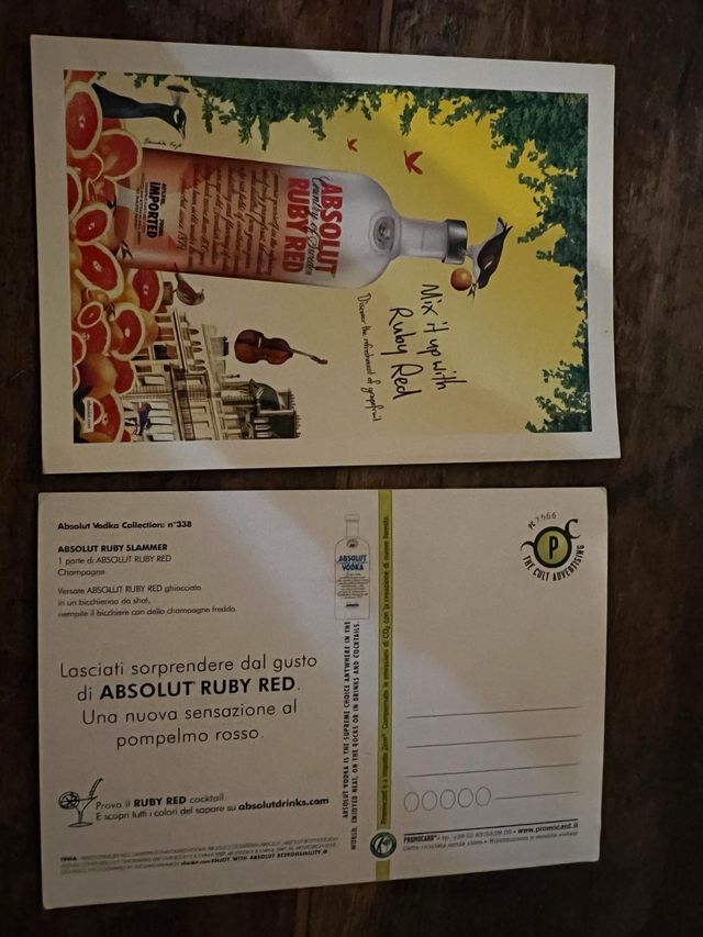Cartolina pubblicitaria Absolut Ruby Red