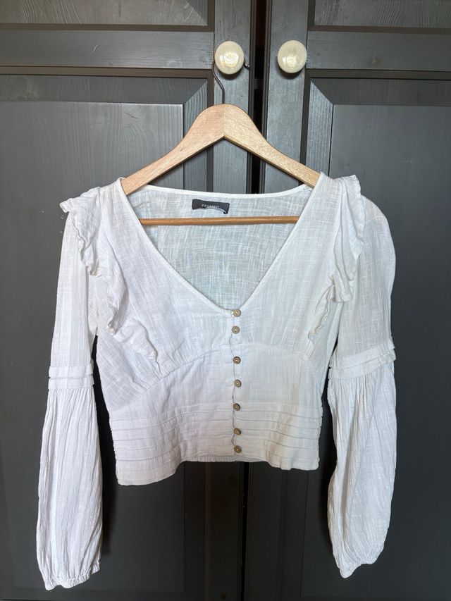 Blusa blanca Primark manga larga