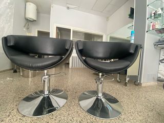 2 Sillas de Peluquería Negras