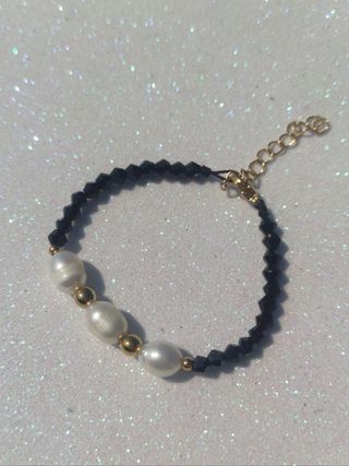 Pulsera Acero Inoxidable Perlas Naturales Río