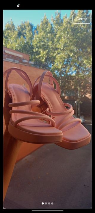 Sandalias tacón plataforma rosa palo