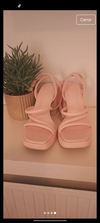 Sandalias tacón plataforma rosa palo