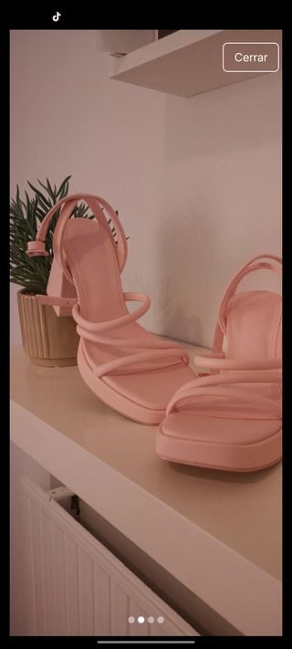 Sandalias tacón plataforma rosa palo