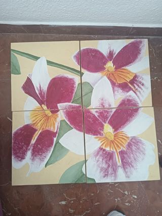 Cuadros decorativos flores moradas y blancas