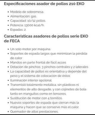 ✅✅Asador de Pollos FECA 2-10 EKO✅