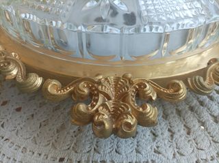 Lámpara techo vintage cristal y dorado