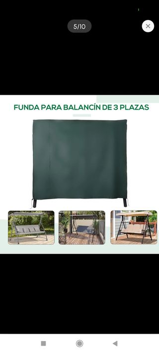 Funda para balancín de jardín verde