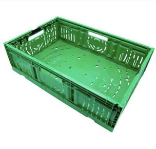 Cajas de plástico plegables verdes 1,50€cada una