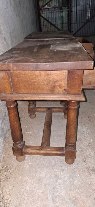 Mesitas de noche antiguas de castaño