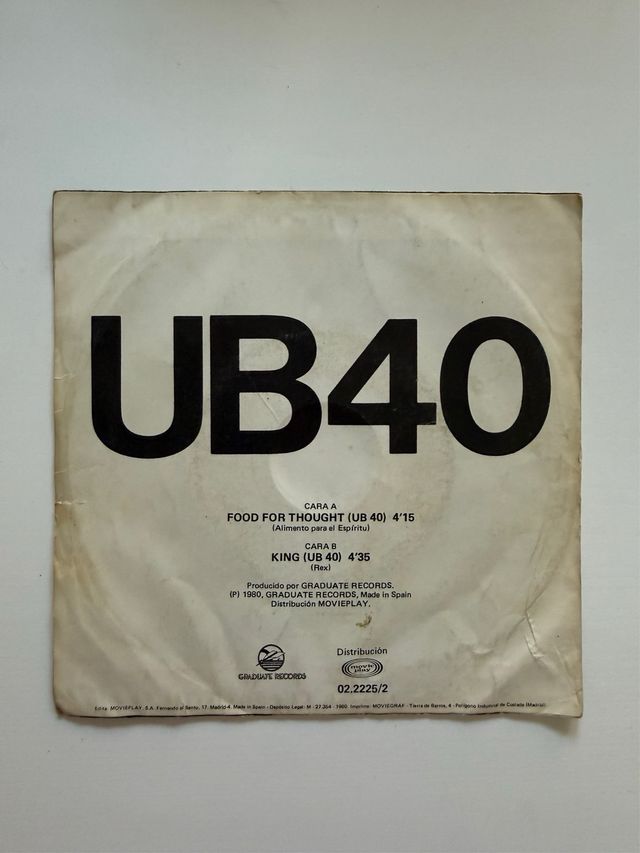 Vinilo UB40 Food For Thought