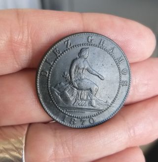 Moneda 10 Céntimos 1870.