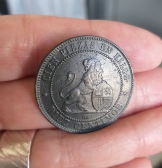 Moneda 10 Céntimos 1870.
