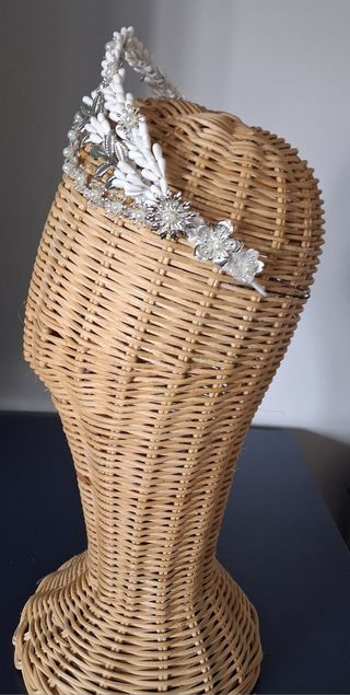 Tiara Novia Plata y Blanco