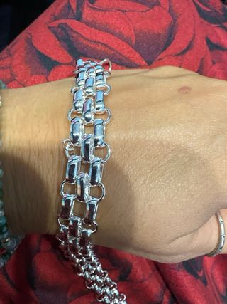 Pulsera de eslabones plateada