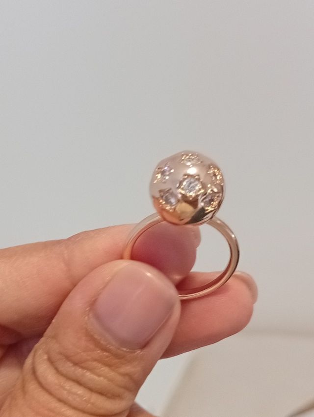 Anello oro basso con Zirconi bianchi