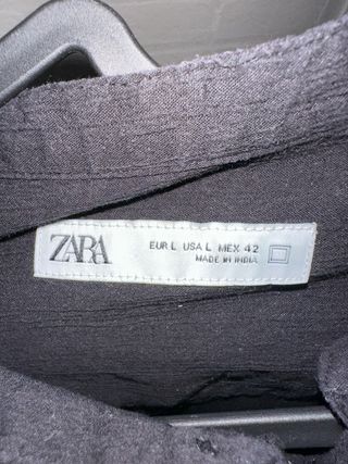 Camisa Zara Negra Manga Larga