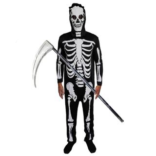 Disfraz Esqueleto Terror Mono Enterizo Adulto XL
