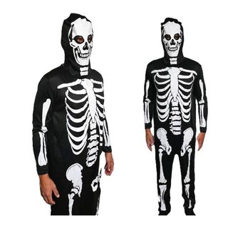 Disfraz Esqueleto Terror Mono Enterizo Adulto XL
