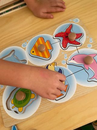 Puzzle madera animales marinos encajable