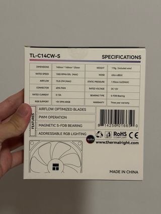 6 Ventiladores Thermalright TL-C14CW-S 14cm NUEVOS