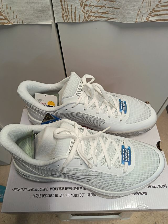 Zapatillas Skechers Pickleball Hombre Blancas