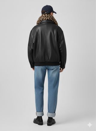 Chaqueta de Cuero Negra para Mujer